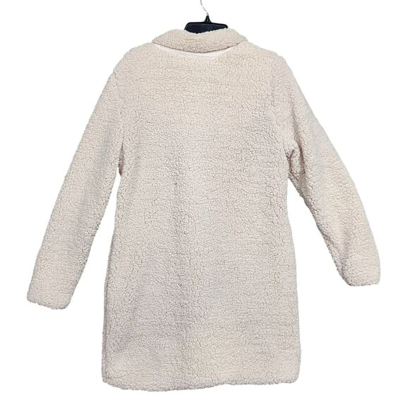 1 Sunset Lane Sherpa Jacket Coat Button Up Front Pockets Cream Large - Picture 2 of 10